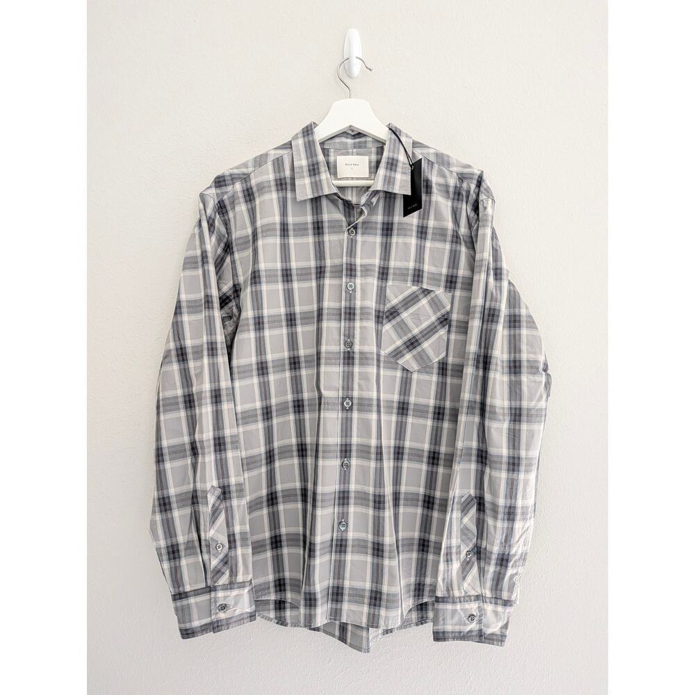 Billy Reid NWT John Gray Melange Plaid Long Sleeve Shirt Mens Large $198 - Picture 2 of 9